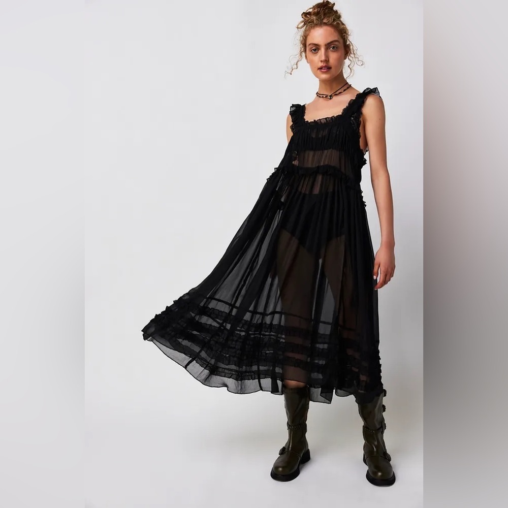 Free People Moon Phase Midi Slip - Size Small